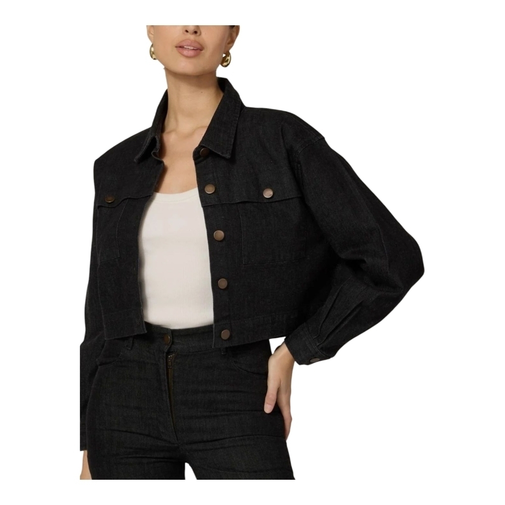 Cleobella Dean Jacket In Black Denim XL Womens NWT $198